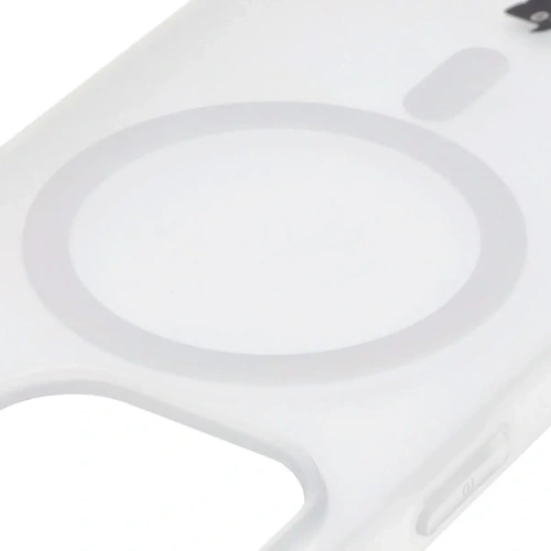 Etui z pierścieniem magnetycznym Bizon Case MatteO do Apple iPhone 15 Pro półprzezroczyste