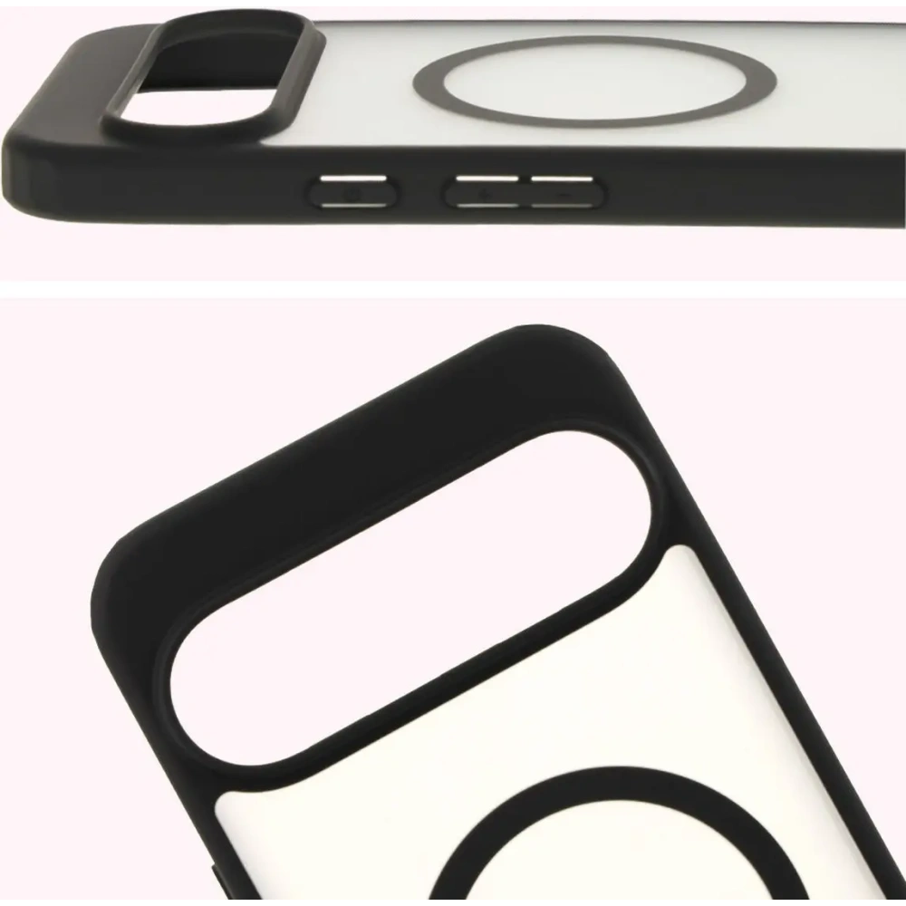 Hurtownia GSM - Etui z pierścieniem magnetycznym Bizon Case MatteO do Google Pixel 9 Pro XL półprzezroczyste z czarną ramką - BIZ7133 - {ean13} - Hurt