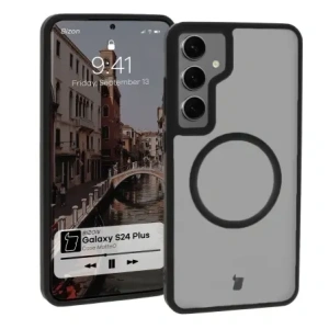 Hurtownia GSM - Bizon Case MatteO Samsung Galaxy S24 Plus transparent cu ramă neagră - BIZ7135 - {ean13} - Hurt