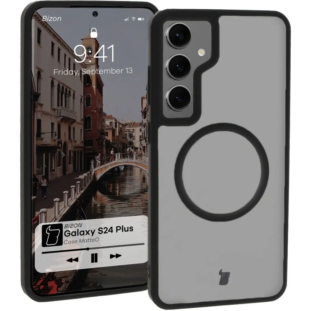 Wholesale Bizon Case MatteO Samsung Galaxy S24 Plus transparent with black frame - BIZ7135 - {ean13} - Hurt
