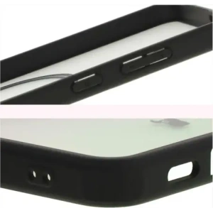 Etui z pierścieniem magnetycznym Bizon Case MatteO do Samsung Galaxy S24 Plus półprzezroczyste z czarną ramką
