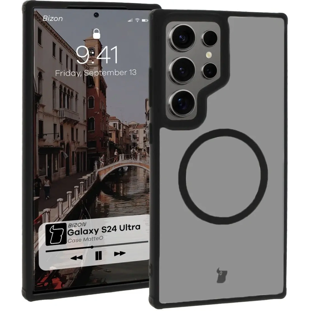 Wholesale Bizon Case MatteO Samsung Galaxy S24 Ultra transparent with black frame - BIZ7136 - {ean13} - Hurt