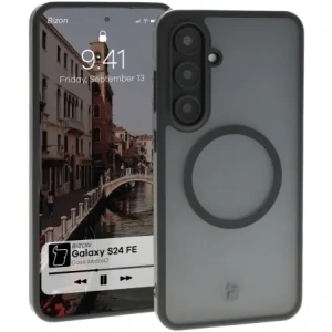 Hurtownia GSM - Bizon Case MatteO Samsung Galaxy S24 FE transparent cu ramă neagră - BIZ7138 - {ean13} - Hurt