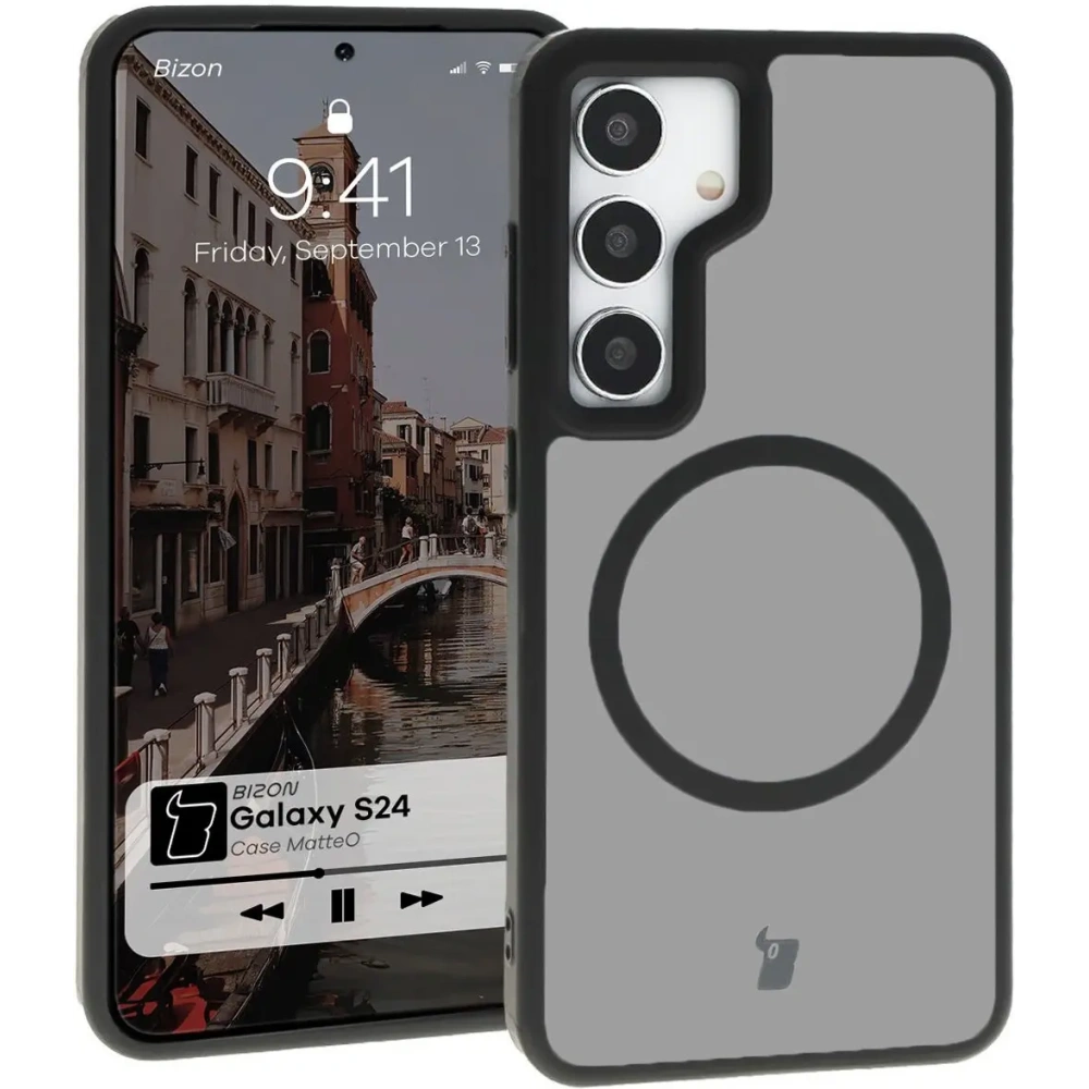 Hurtownia GSM - Bizon Case MatteO Samsung Galaxy S24 átlátszó fekete kerettel - BIZ7139 - {ean13} - Hurt