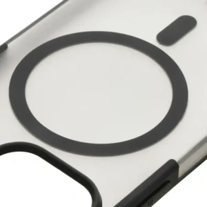 Etui z pierścieniem magnetycznym Bizon Case MatteO do Apple iPhone 13 Pro półprzezroczyste z czarną ramką