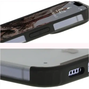 Etui z pierścieniem magnetycznym Bizon Case MatteO do Apple iPhone 13 Pro półprzezroczyste z czarną ramką