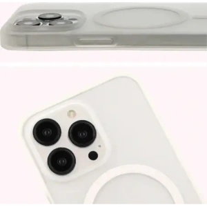 Etui z pierścieniem magnetycznym Bizon Case MatteO do Apple iPhone 13 Pro półprzezroczyste z przezroczystą ramką