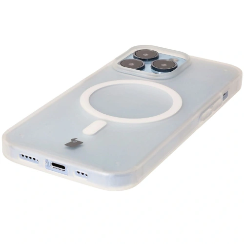 Etui z pierścieniem magnetycznym Bizon Case MatteO do Apple iPhone 13 Pro półprzezroczyste z przezroczystą ramką