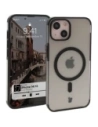 Etui z pierścieniem magnetycznym Bizon Case MatteO do Apple iPhone 14 / Phone 13 poloprůhledné s černým rámečkem