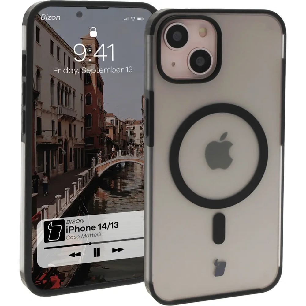 Hurtownia GSM - Bizon Case MatteO Apple iPhone 14 / Phone 13 átlátszó fekete kerettel - BIZ7143 - {ean13} - Hurt