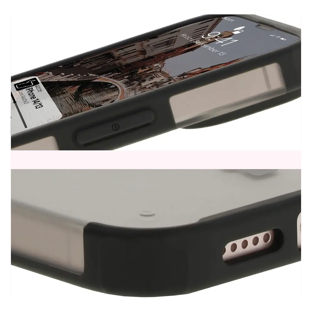 Hurtownia GSM - Bizon Case MatteO Apple iPhone 14 / Phone 13 átlátszó fekete kerettel - BIZ7143 - {ean13} - Hurt