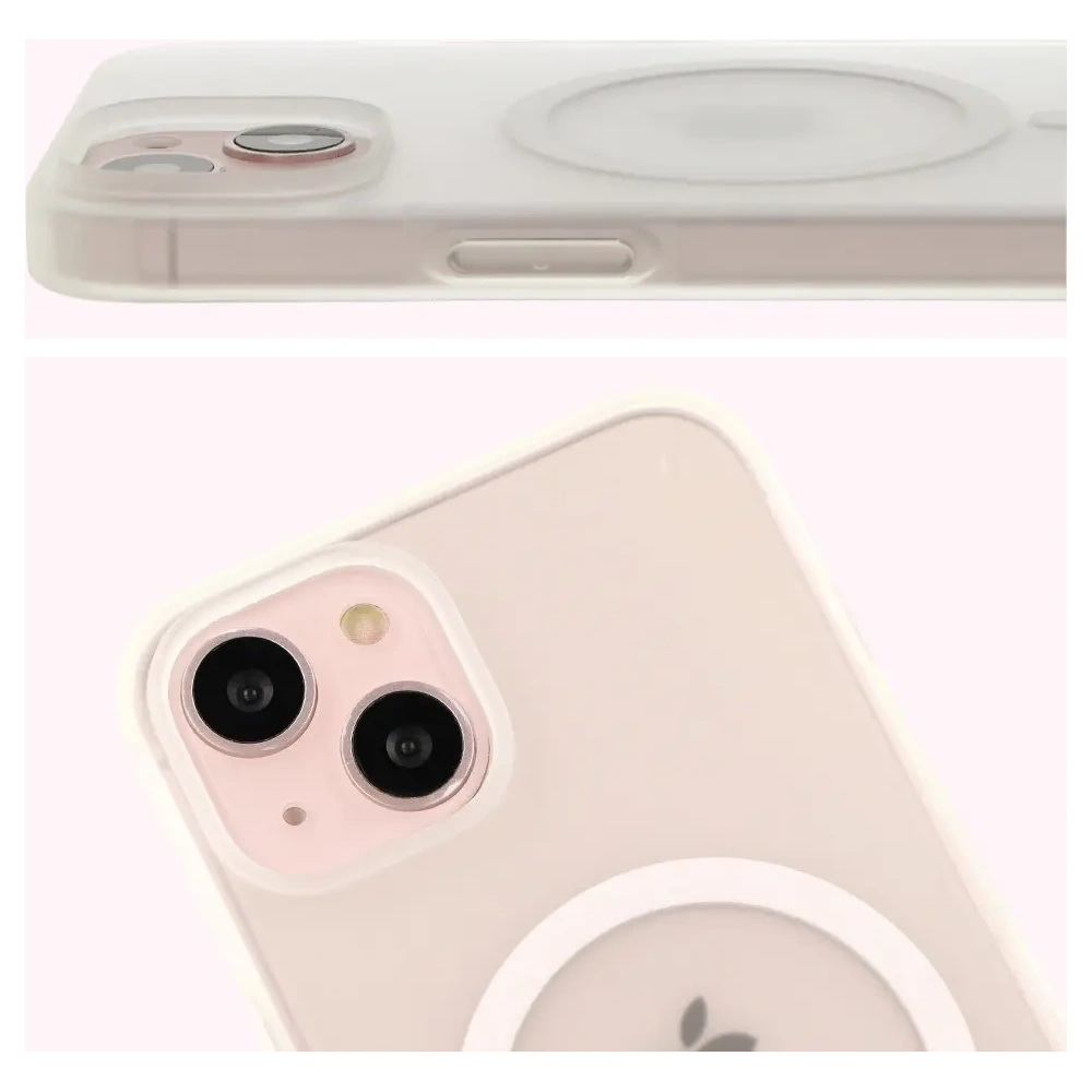 Hurtownia GSM - Etui s magnetickým kroužkem Bizon Case MatteO pro Apple iPhone 14 / Phone 13 poloprůhledné s průhledným rámem - BIZ7144 - {ean13} - Hurt