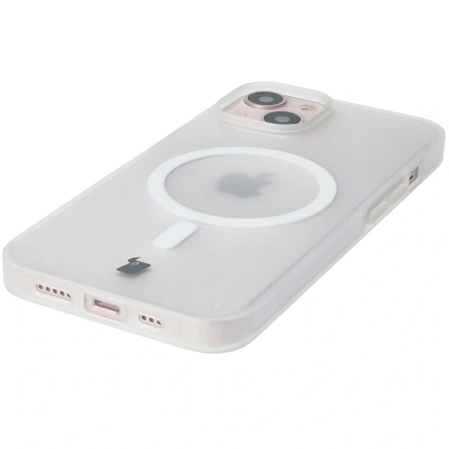 Etui z pierścieniem magnetycznym Bizon Case MatteO do Apple iPhone 14 / Phone 13 półprzezroczyste z przezroczystą ramką