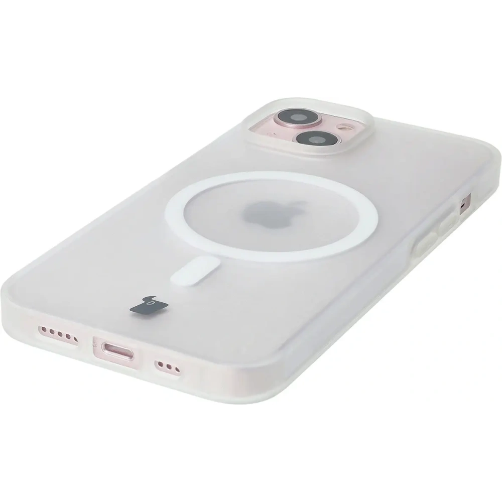 Hurtownia GSM - Etui s magnetickým kroužkem Bizon Case MatteO pro Apple iPhone 14 / Phone 13 poloprůhledné s průhledným rámem - BIZ7144 - {ean13} - Hurt