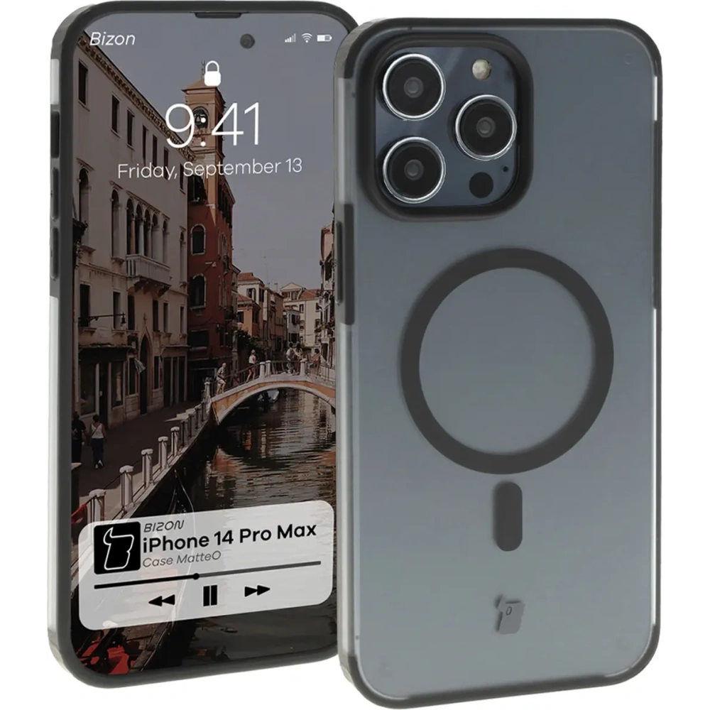 Hurtownia GSM - Bizon Case MatteO Apple iPhone 14 Pro Max transparent mit schwarzem Rahmen - BIZ7145 - {ean13} - Hurt