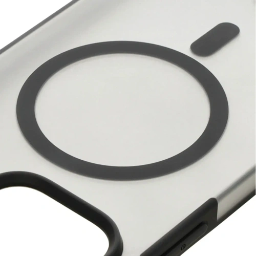 Etui z pierścieniem magnetycznym Bizon Case MatteO do Apple iPhone 14 Pro Max półprzezroczyste z czarną ramką