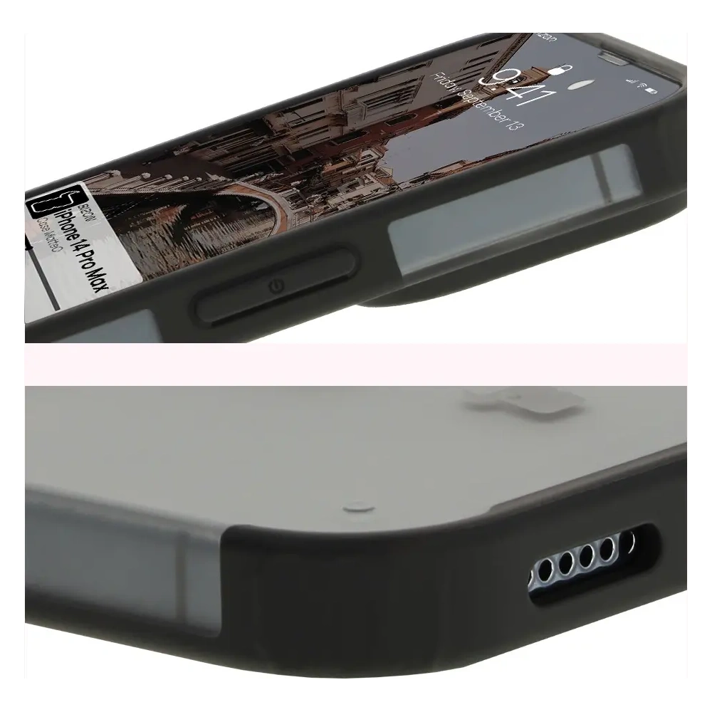 Hurtownia GSM - Bizon Case MatteO Apple iPhone 14 Pro Max transparent mit schwarzem Rahmen - BIZ7145 - {ean13} - Hurt