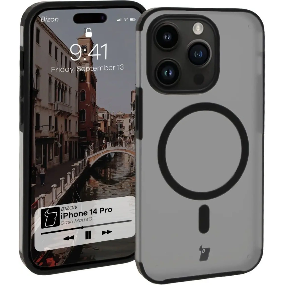 Hurtownia GSM - Bizon Case MatteO Apple iPhone 14 Pro transparent cu cadru negru - BIZ7147 - {ean13} - Hurt
