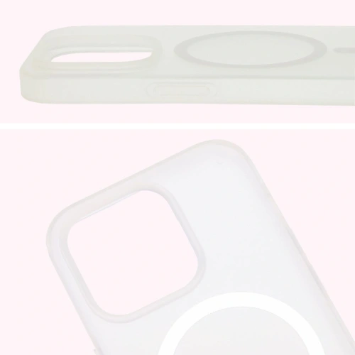 Etui z pierścieniem magnetycznym Bizon Case MatteO do Apple iPhone 14 Pro półprzezroczyste z przezroczystą ramką