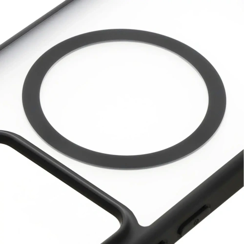 Etui z pierścieniem magnetycznym Bizon Case MatteO do Xiaomi 14T Pro półprzezroczyste z czarną ramką