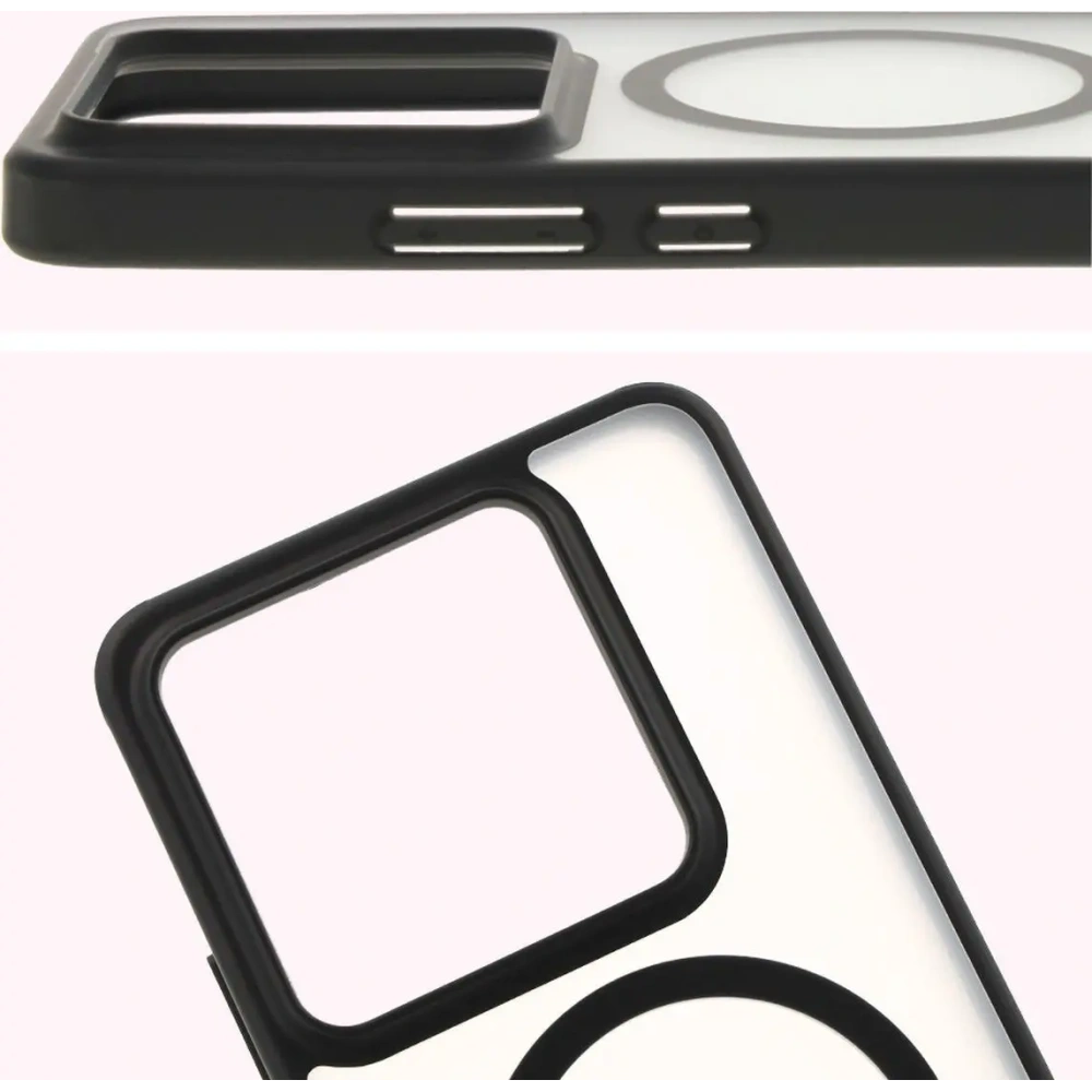 Hurtownia GSM - Etui s magnetickým kroužkem Bizon Case MatteO pro Xiaomi 14T Pro poloprůhledné s černým rámem - BIZ7149 - {ean13} - Hurt