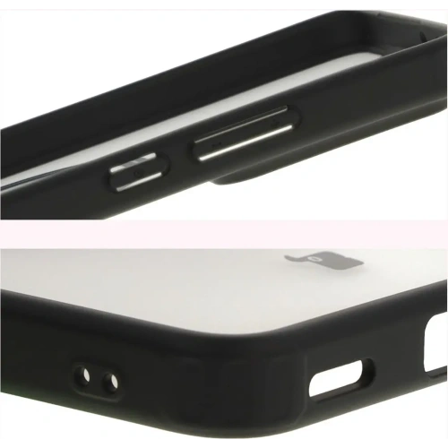 Etui z pierścieniem magnetycznym Bizon Case MatteO do Xiaomi 14T Pro półprzezroczyste z czarną ramką