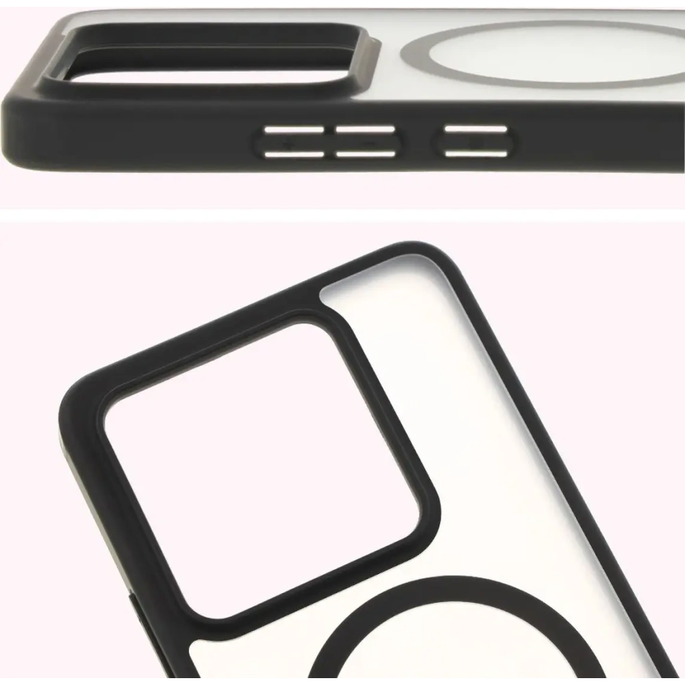Hurtownia GSM - Etui z pierścieniem magnetickým Bizon Case MatteO do Xiaomi 14T poloprůhledné s černým rámem - BIZ7150 - {ean13} - Hurt