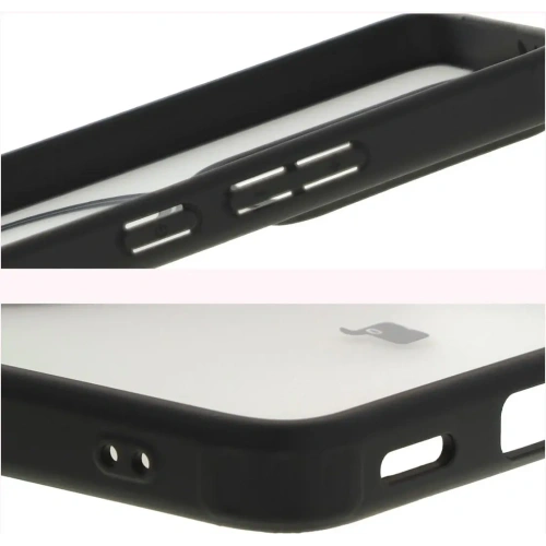 Etui z pierścieniem magnetycznym Bizon Case MatteO do Xiaomi 14T półprzezroczyste z czarną ramką