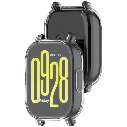 Etui z osłoną ekranu Bizon Case Watch Felipe do Xiaomi Redmi Watch 5 Active przeźroczyste