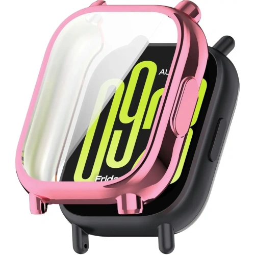 Etui z osłoną ekranu Bizon Case Watch Felipe do Xiaomi Redmi Watch 5 Active różowe