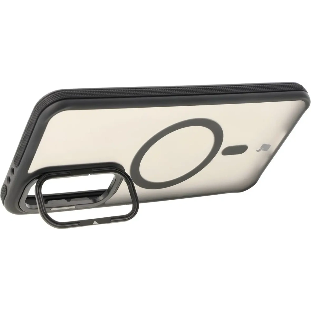 Hurtownia GSM - Etui z podstawką i pierścieniem magnetycznym Bizon Case Eclipse do Samsung Galaxy S24 FE przydymione z czarną ramką - BIZ7159 - {ean13} - Hurt