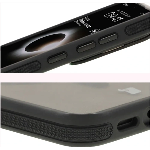 Etui z podstawką i pierścieniem magnetycznym Bizon Case Eclipse do Samsung Galaxy S24 FE przydymione z czarną ramką