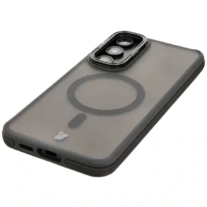 Hurtownia GSM - Etui z podstawką i pierścieniem magnetycznym Bizon Case Eclipse do Samsung Galaxy S24 FE przydymione z czarną ramką - BIZ7159 - {ean13} - Hurt