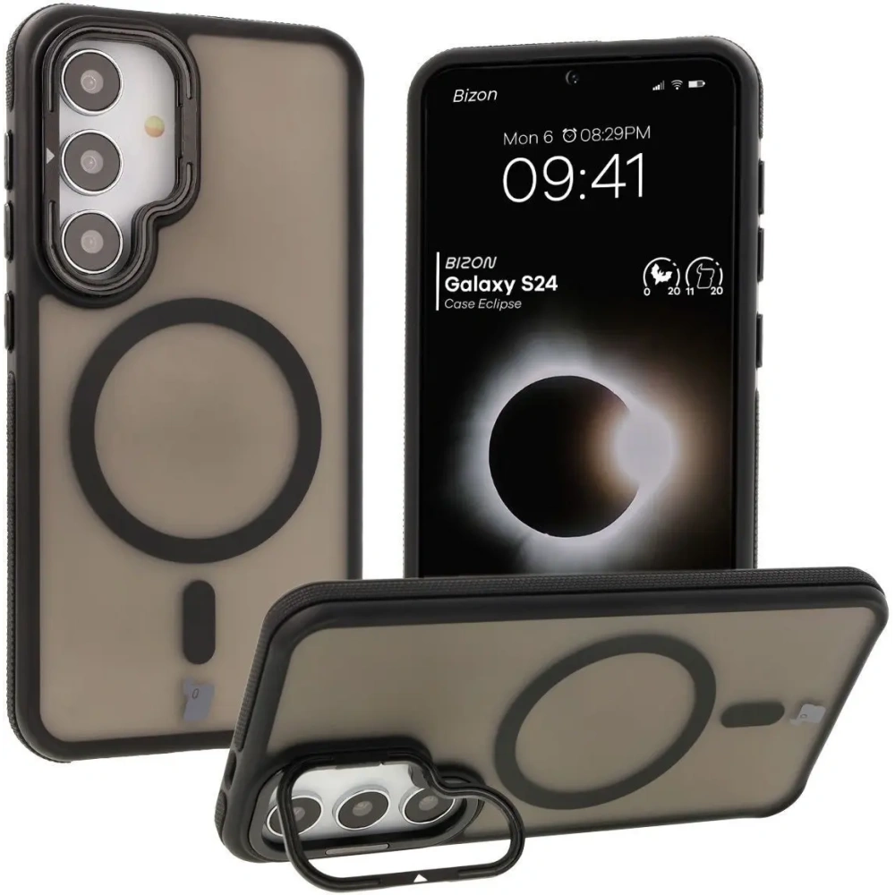 Hurtownia GSM - Bizon Case Eclipse Samsung Galaxy S24 füstös fekete kerettel - BIZ7160 - {ean13} - Hurt