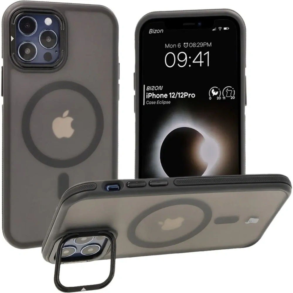 Hurtownia GSM - Bizon Case Eclipse Apple iPhone 12 / Apple iPhone 12 Pro fumuriu cu un cadru negru - BIZ7161 - {ean13} - Hurt