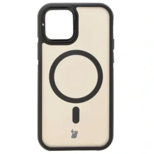 Hurtownia GSM - Etui s podstavcem a magnetickým kroužkem Bizon Case Eclipse pro Apple iPhone 12 / Apple iPhone 12 Pro kouřové s černým rámem - BIZ7161 - {ean13} - Hurt