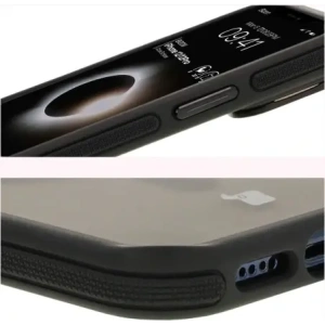 Hurtownia GSM - Etui s podstavcem a magnetickým kroužkem Bizon Case Eclipse pro Apple iPhone 12 / Apple iPhone 12 Pro kouřové s černým rámem - BIZ7161 - {ean13} - Hurt