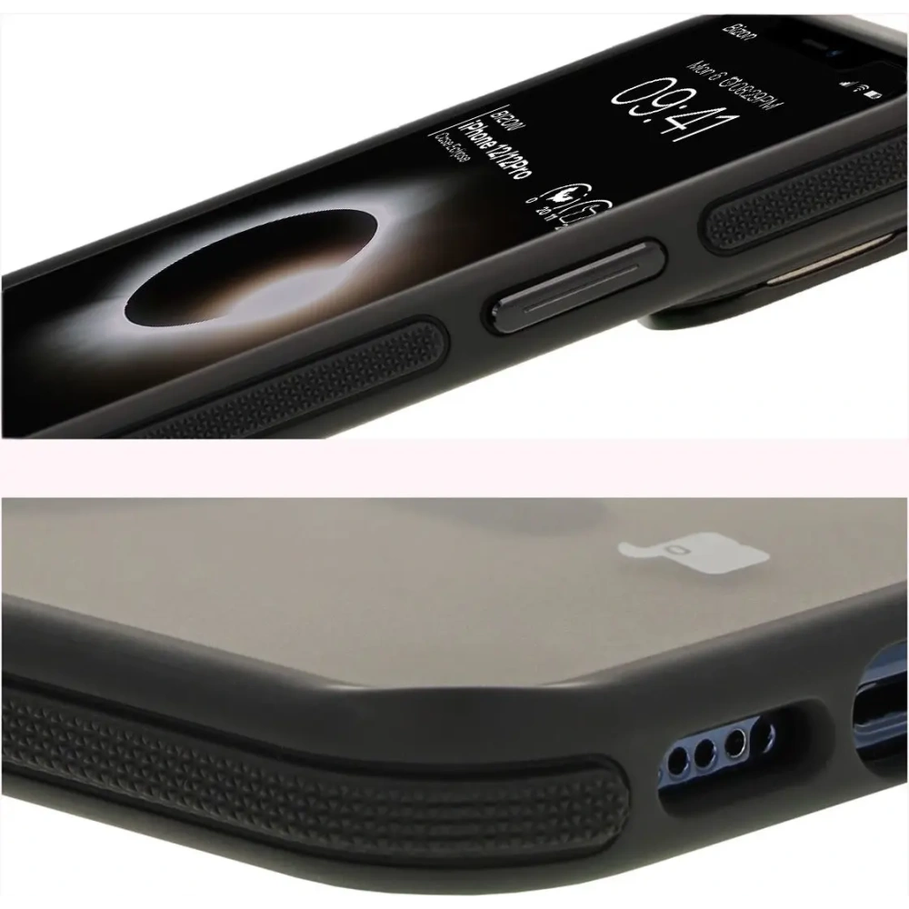 Hurtownia GSM - Bizon Case Eclipse Apple iPhone 12 / Apple iPhone 12 Pro füstös fekete kerettel - BIZ7161 - {ean13} - Hurt