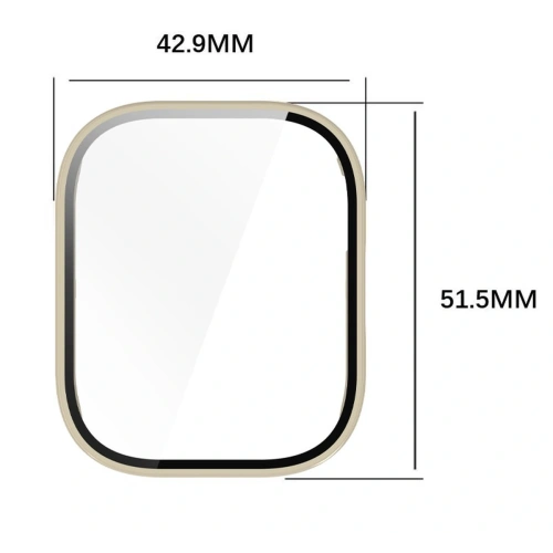 Etui ze szkłem do zegarka Bizon Case+Glass Watch do Xiaomi Redmi Watch 5 Active beżowe