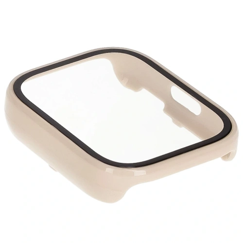 Etui ze szkłem do zegarka Bizon Case+Glass Watch do Xiaomi Redmi Watch 5 Active beżowe