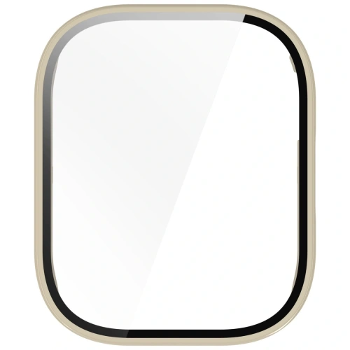 Etui ze szkłem do zegarka Bizon Case+Glass Watch do Xiaomi Redmi Watch 5 Active beżowe