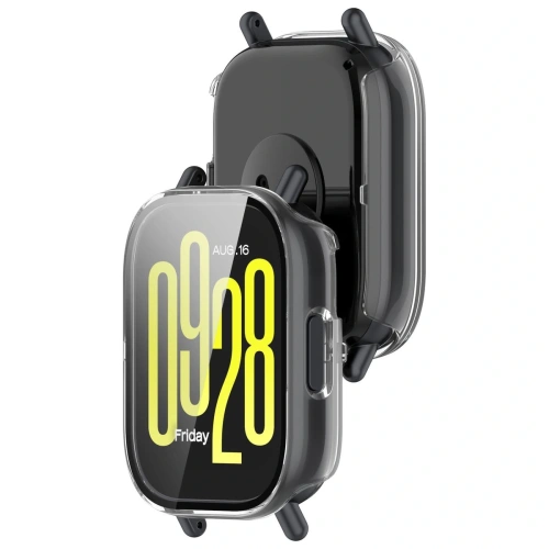 Etui ze szkłem do zegarka Bizon Case+Glass Watch do Xiaomi Redmi Watch 5 Active przezroczyste