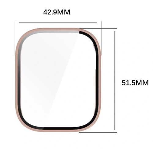 Etui ze szkłem do zegarka Bizon Case+Glass Watch do Xiaomi Redmi Watch 5 Active różowe