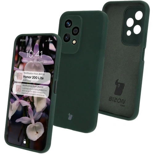 Silikonowe etui Bizon Soft Case do Honor 200 Lite ciemnozielone