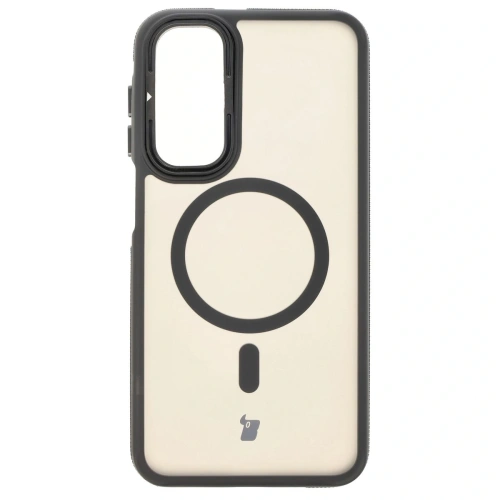 Etui z podstawką i pierścieniem magnetycznym Bizon Case Eclipse do Samsung Galaxy A16 4G/5G przydymione z czarną ramką