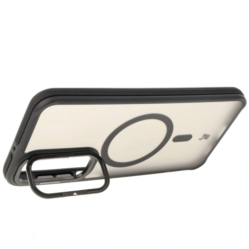 Etui z podstawką i pierścieniem magnetycznym Bizon Case Eclipse do Samsung Galaxy A16 4G/5G przydymione z czarną ramką