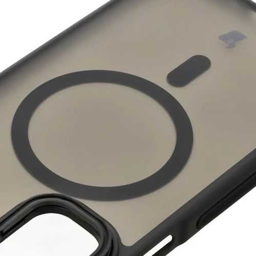 Etui z podstawką i pierścieniem magnetycznym Bizon Case Eclipse do Samsung Galaxy A16 4G/5G przydymione z czarną ramką