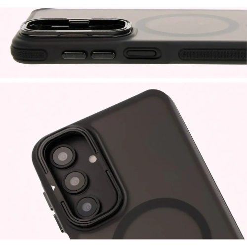 Etui z podstawką i pierścieniem magnetycznym Bizon Case Eclipse do Samsung Galaxy A16 4G/5G przydymione z czarną ramką