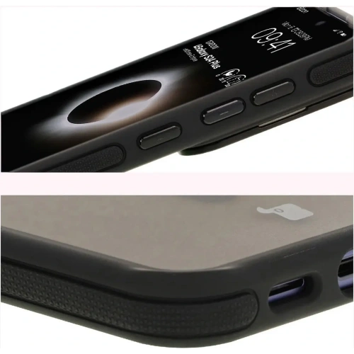 Etui z podstawką i pierścieniem magnetycznym Bizon Case Eclipse do Samsung Galaxy S24 Plus przydymione z czarną ramką