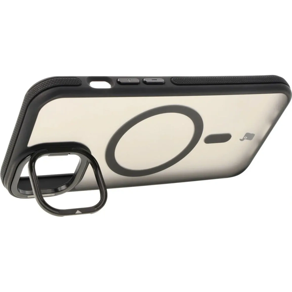 Hurtownia GSM - Etui s podstavcem a magnetickým kroužkem Bizon Case Eclipse pro Apple iPhone 14 / Apple iPhone 13 kouřové s černým rámem - BIZ7176 - {ean13} - Hurt